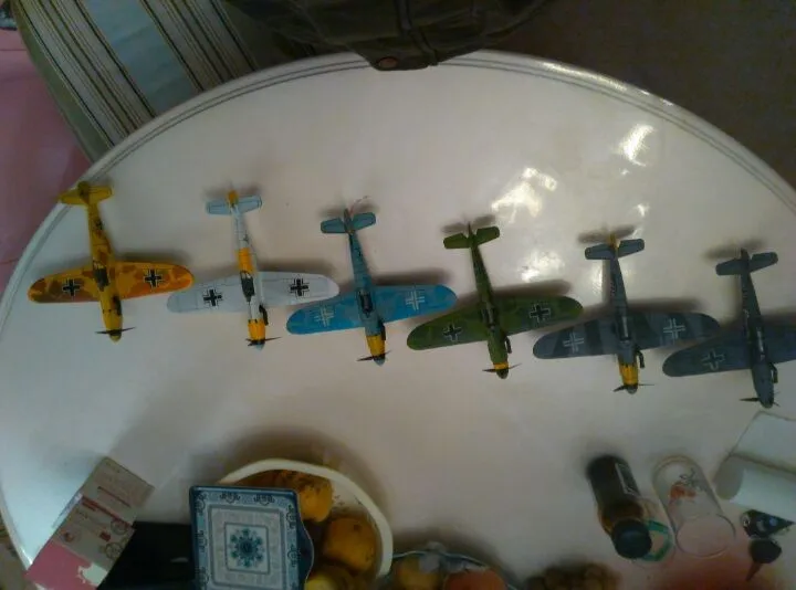 Вторая мировая война немецкий мессершмитт BF109 fighter модель 4D Собранный 1: 48 сцен игрушки украшения 6 шт./компл