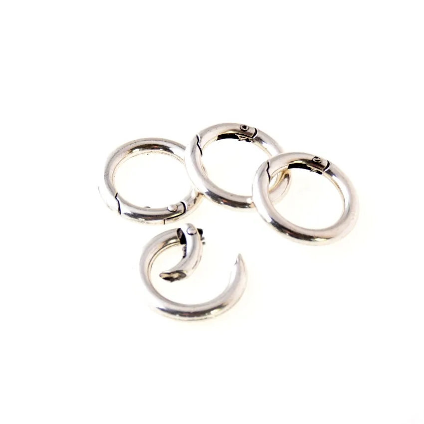 Shipping-2Pcs, серебряный тон, несварная кожаная сумка, металлические поделки, сделай сам, кольцевая застежка 25 мм(внутри: 17 мм), соединительная пряжка