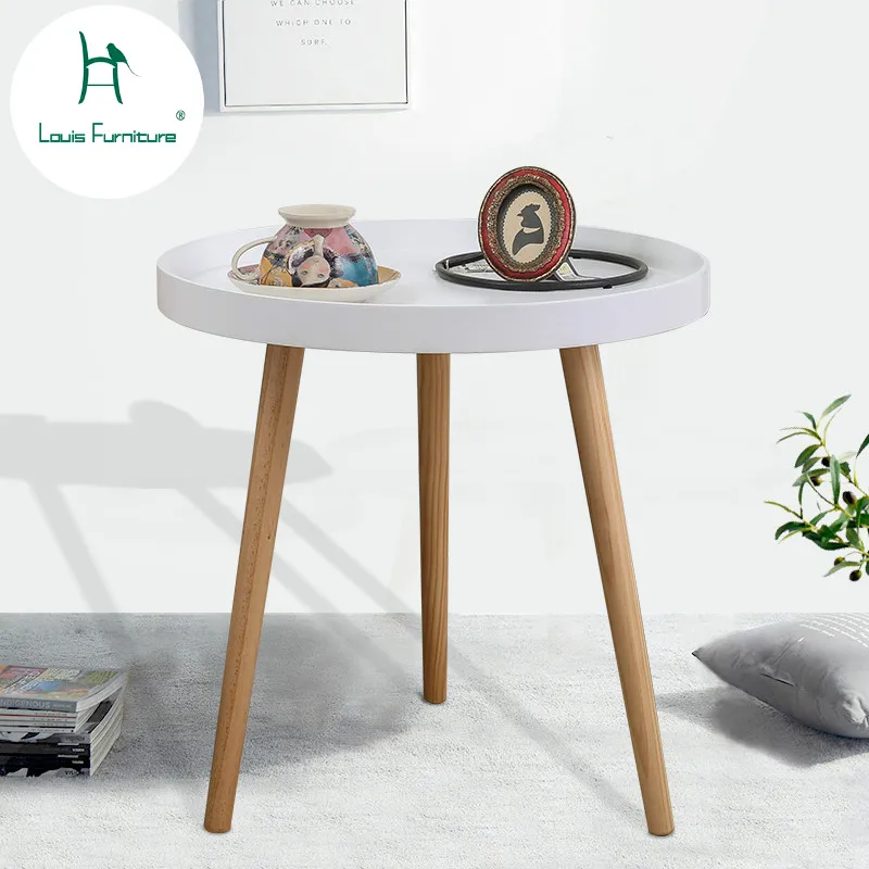 

Louis Fashion Coffee Tables Nordic Small Round Sofa Bedside Mini Moving Corner Several Living Room Modern Creative Simple Tea