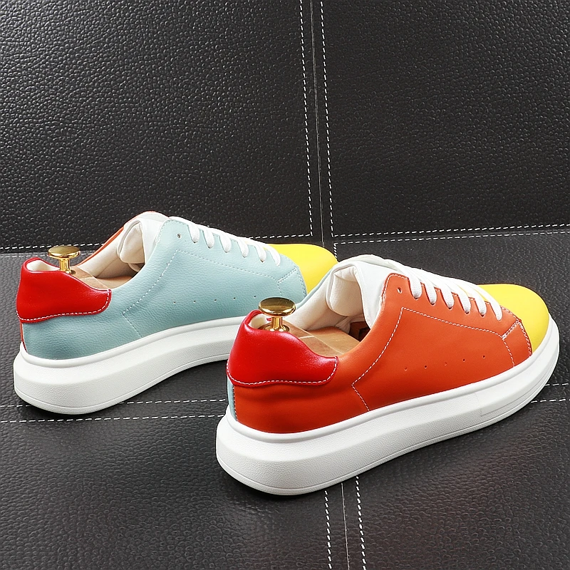 CuddlyIIPanda Men Fashion Casual Shoes Spring Autumn Thick Bottom Breathable Board Male Youth Trending Multicolored | Обувь