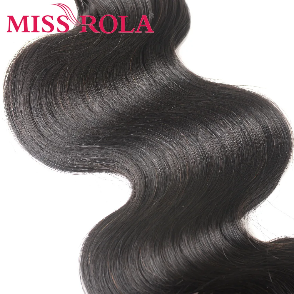 Мисс Рола волос 100% натуральные волосы Связки с закрытием натуральный цветные