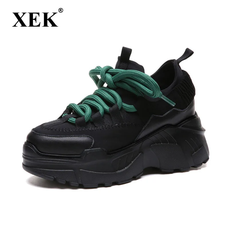 

XEK 2018 Spring/Autumn Women Casual Shoes Comfortable Platform Shoes Woman Sneakers Ladies Trainers chaussure femme ZLL330
