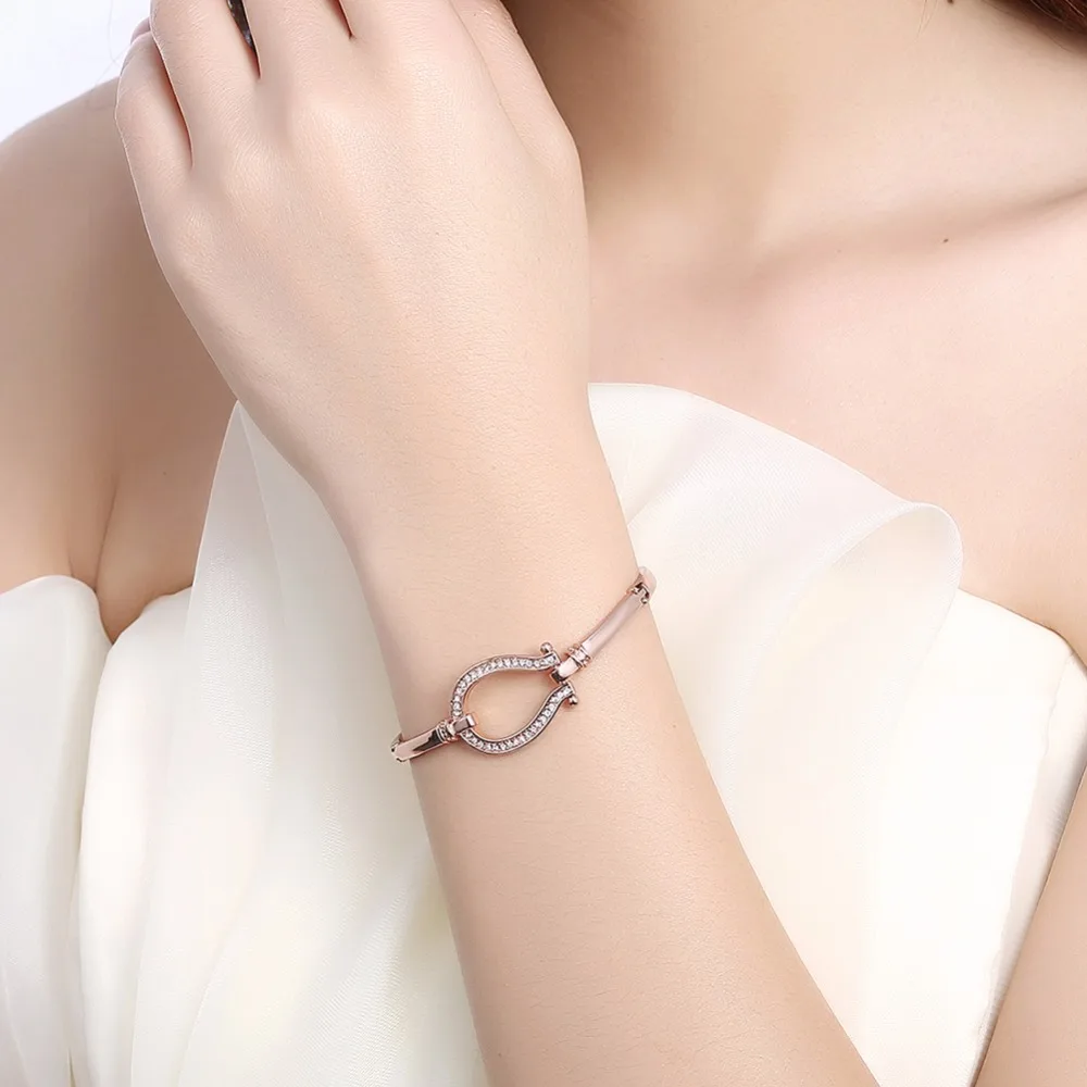 Женские браслеты манжеты с кристаллами Horsehoe модные ювелирные изделия брендовые