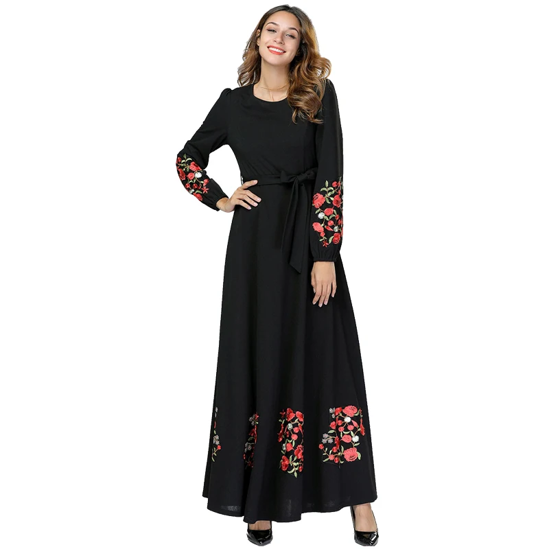Черный Vestidos кафтан арабский абайя Дубай хиджаб мусульманское платье для женщин Elbise турецкая исламская одежда халат Musulmane Longue платья