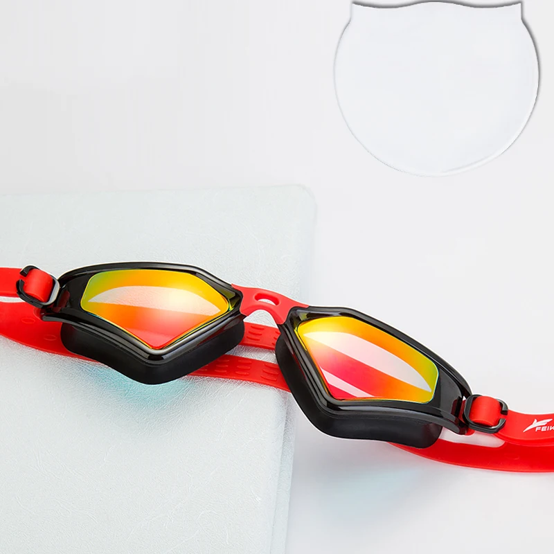 Гальванизированные водонепроницаемые очки для плавания с защитой от тумана УФ