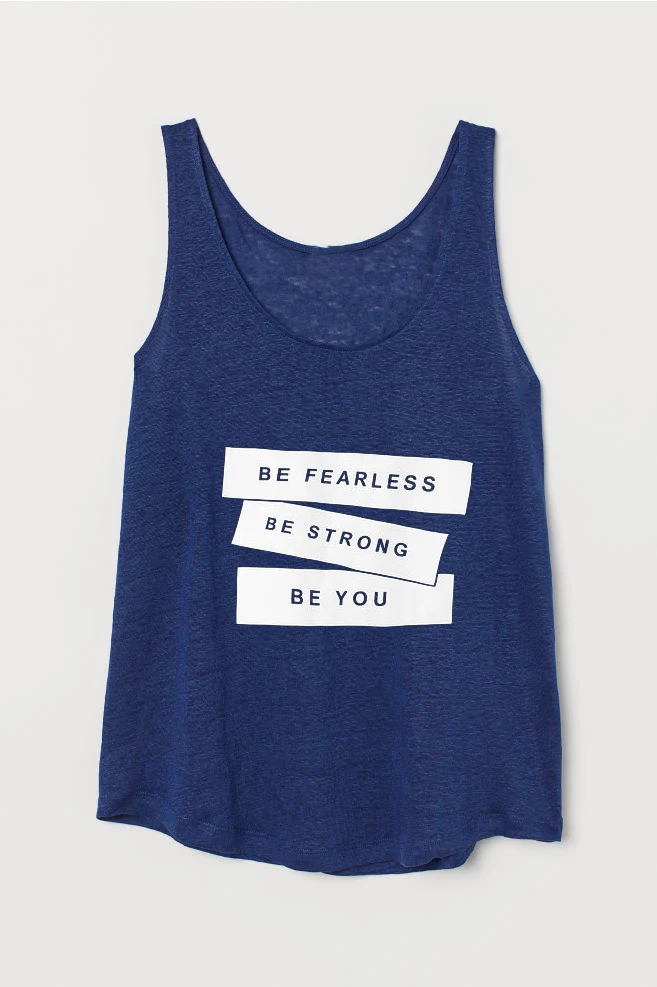 blue-white text Жилет BE FEARLESS BE STRONG BE YOU лето с буквенным принтом женские забавные повседневные майки рубашки Sayings - Цвет: blue-white text