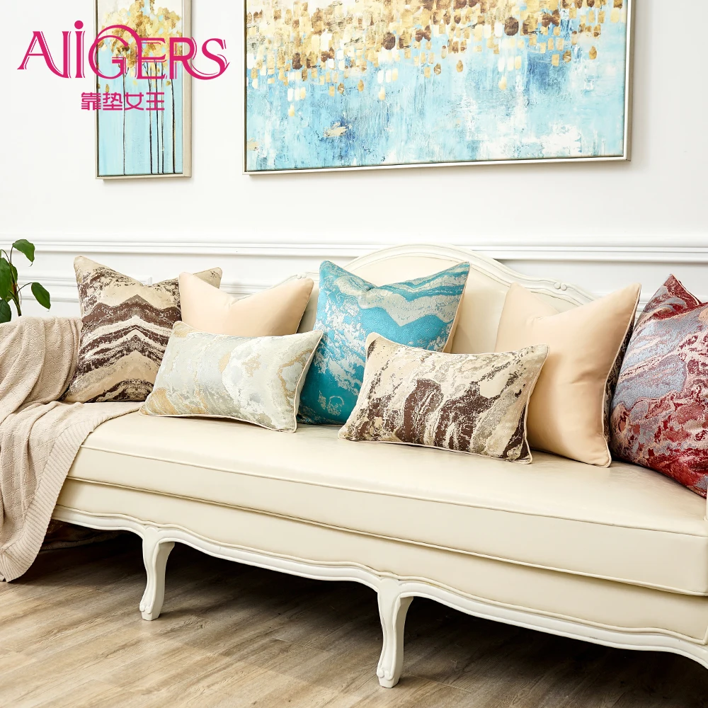 

Avigers Colorful Wave Ink Striped Cushion Covers Home Decorative Pillow Cases Blue Red Brown Pillowcase for Couch Car Sofa