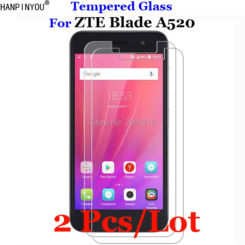 

2 Pcs/Lot For ZTE Blade A520 Tempered Glass 9H 2.5D Premium Screen Protector Film For ZTE Blade A520 A 520 BA520 5.0"