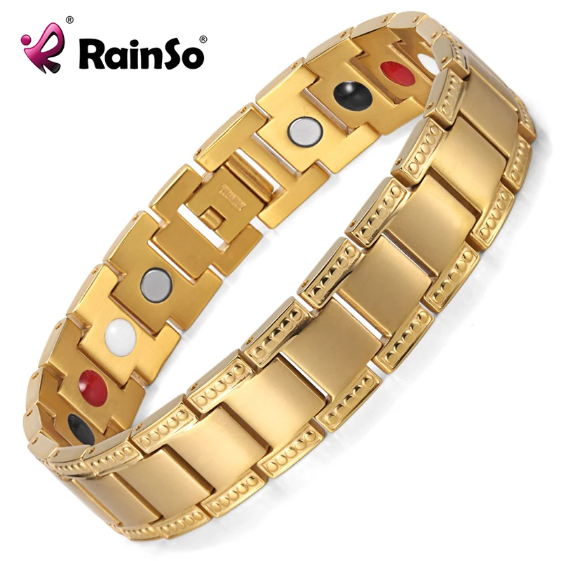 Золотой цвет браслет для мужчин титан баланс Исцеление 4 Ele ts Мощность Магнитная
