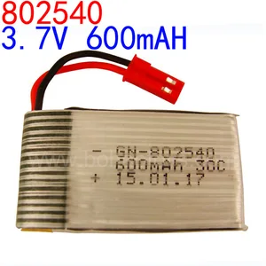 3,7 V 600 mAh 30C Lipo батарея для 509W DFDF161 вертолет с дистанционным управлением 3,7 V 600 mAh 3,7 Lipo батарея JST вилка 802540
