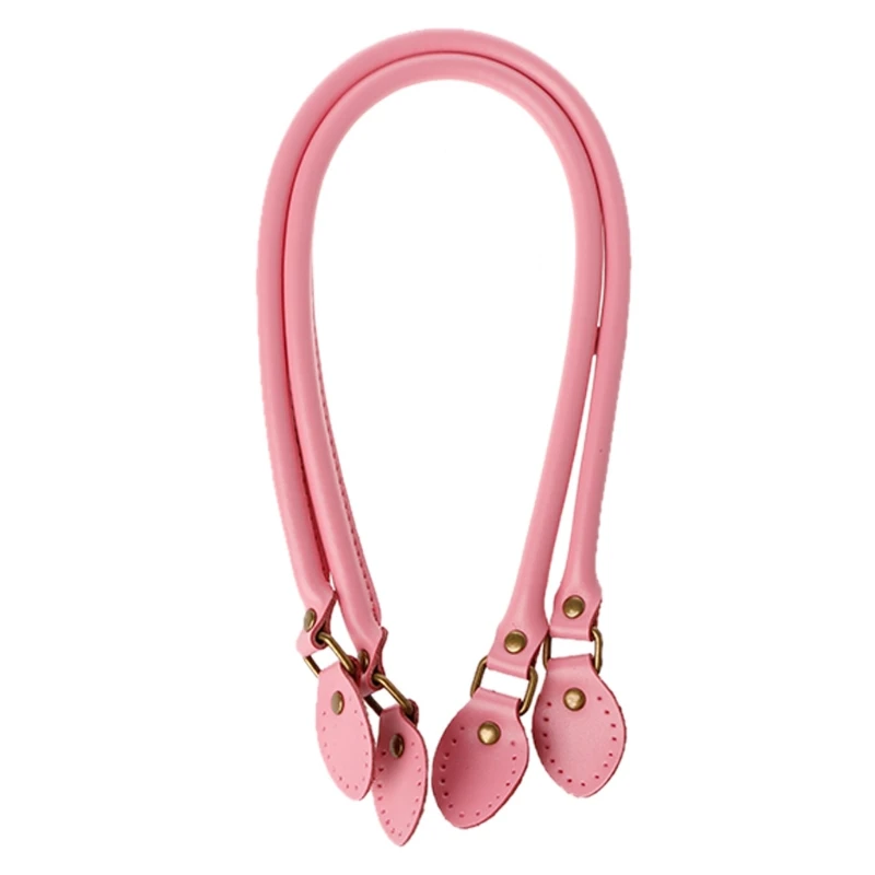 60cm Pink 2 шт. женские сумки на плечо ручки круглые кожаные ручки diy части Сменный ремень для женской сумки 60 см длинные ручки Новая мода KZ0001 - Цвет: 60cm Pink