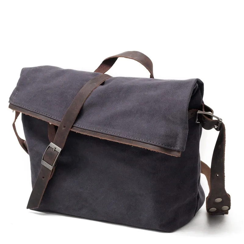 Vintage Crossbody Bag Military Canvas Shoulder New Arrivals Casual Tote Men Travel Bags Dark Gray School for youth Boy |