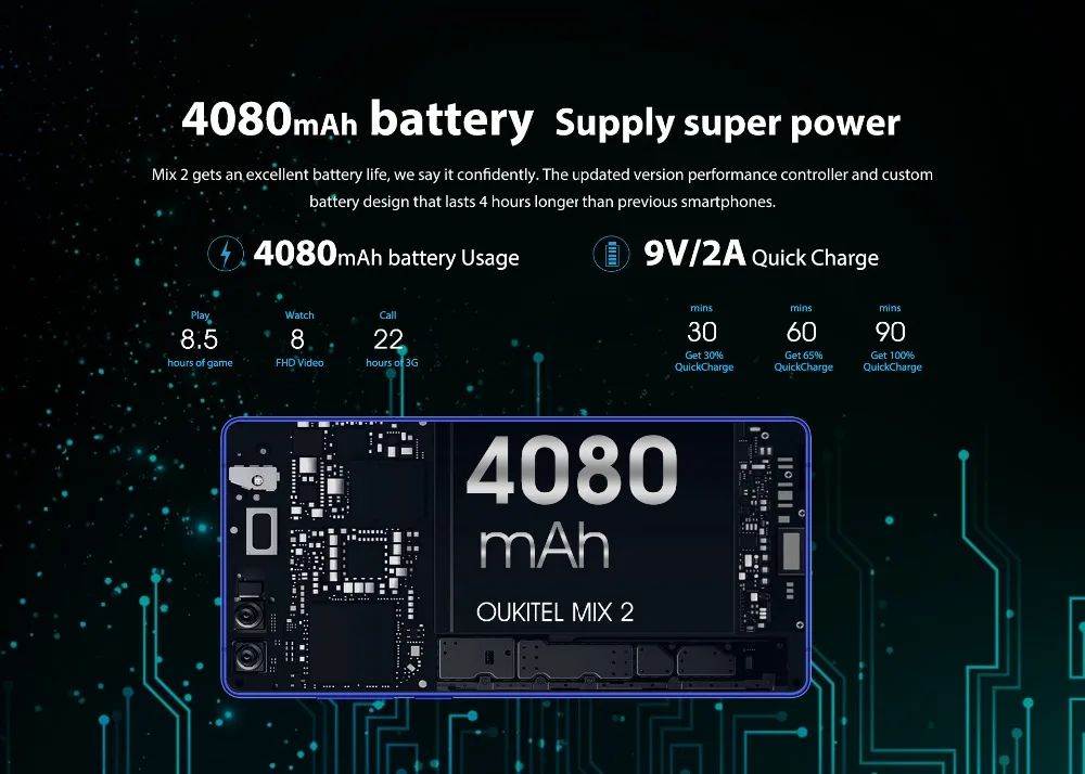 OUKITEL MIX 2 5 99 дюйм(ов) 4080 мАч 18:9 полный Экран 4G LTE отпечатков пальцев Смартфон 6 ГБ