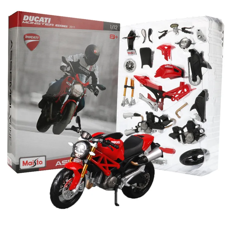 Maisto, модель мотоцикла из 1:12 сплава, игрушка, DIY Модель, строительные наборы, CBR600RR, YZF-R1, монстр 696, модели двигателя, игрушки для детей - Цвет: Monster 696