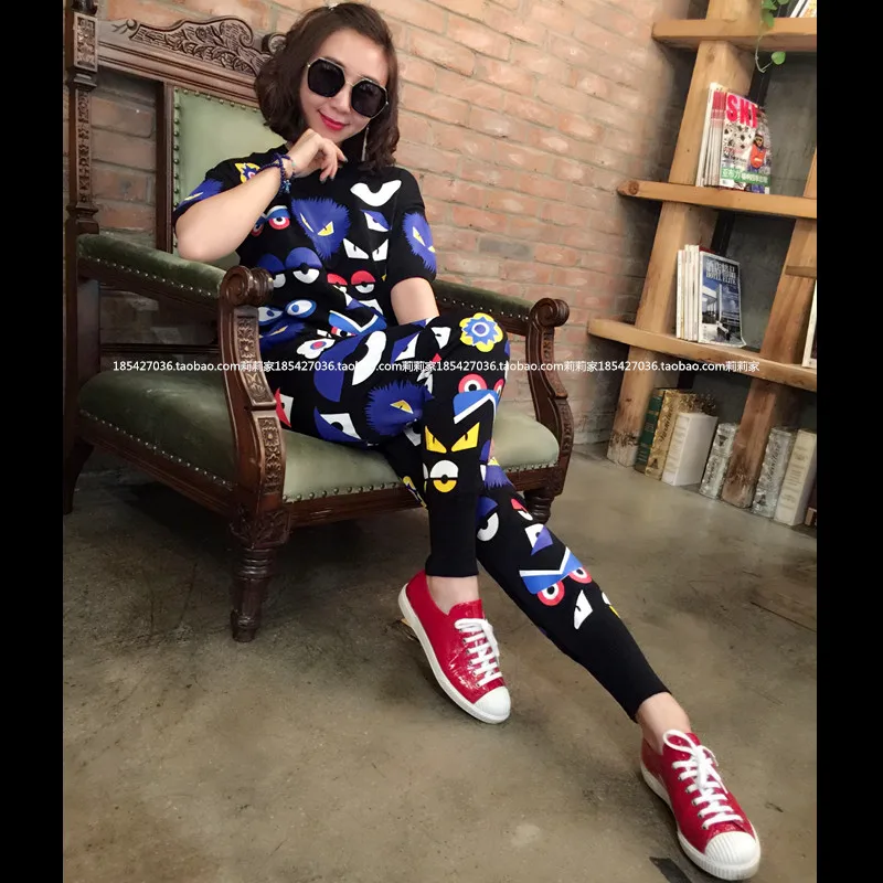 Европа Новинка 2017 Весна штамп вязаный костюм размер тонкий повседневный