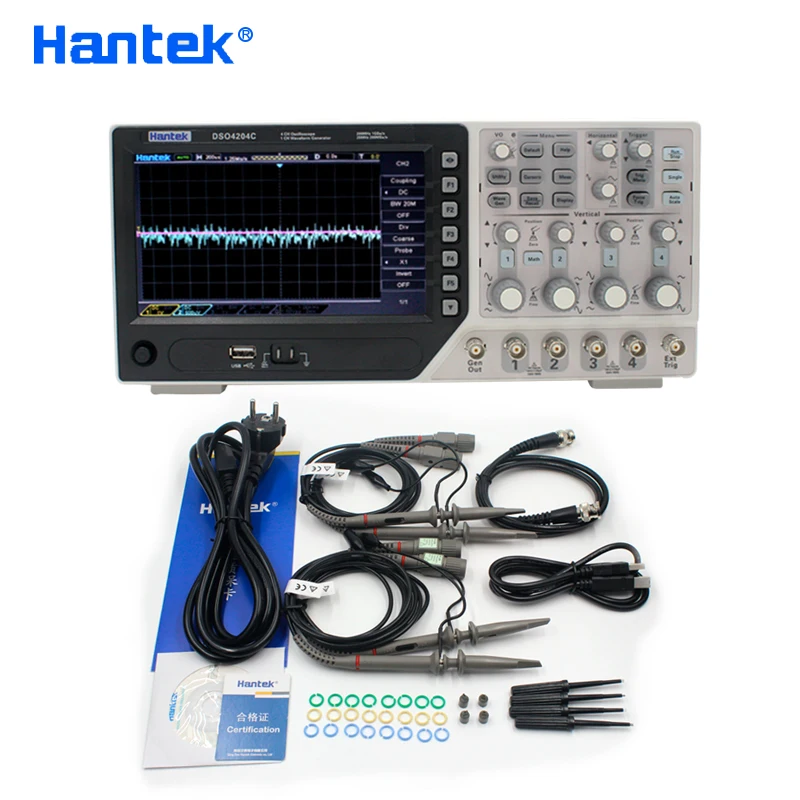 Цифровой осциллограф Hantek DSO4204C 200 МГц 4 канала портативный USB автомобильный + EXT DVM