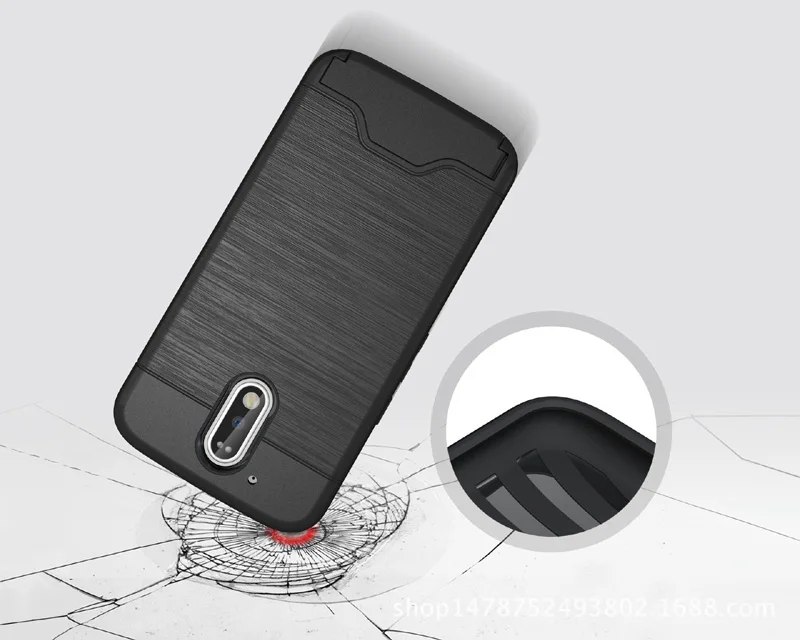 Для MOTO G4 4th Gen 2016 чехол PC + Силиконовый двухслойный Держатель подставка слот для