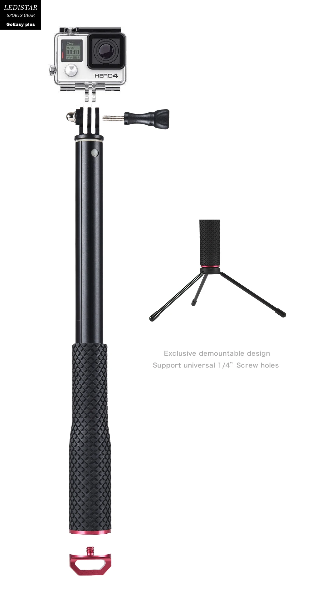 Селфи палка монопод Комплект+ WiFi Bluetooth пульт+ штатив+ зажим для телефона крепление для Gopro Hero 7 6 5 4 3+ Xiaomi Yi MIJIA 4K камера
