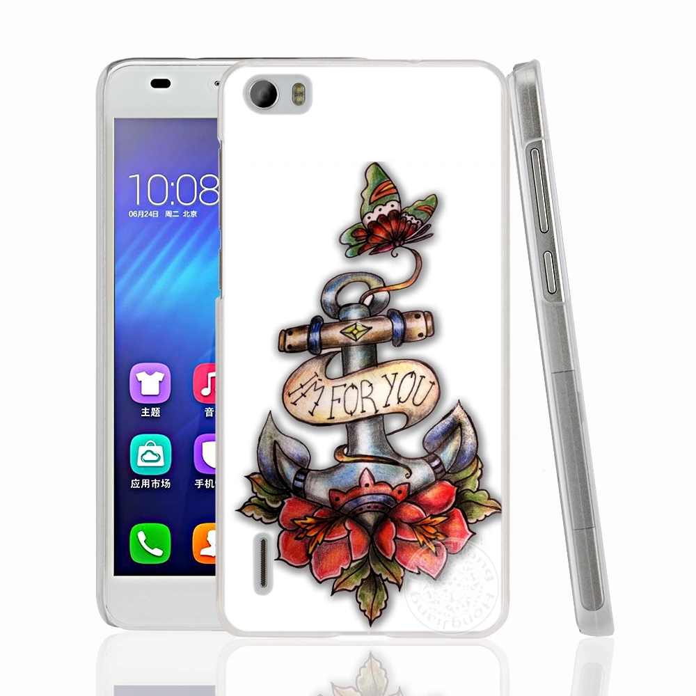 HAMEINUO Якорь птица татуировки сотовый телефон чехол для huawei honor 3C 4A 4X 4C 5X 6 7 8 Y3 Y5 Y6 2 II