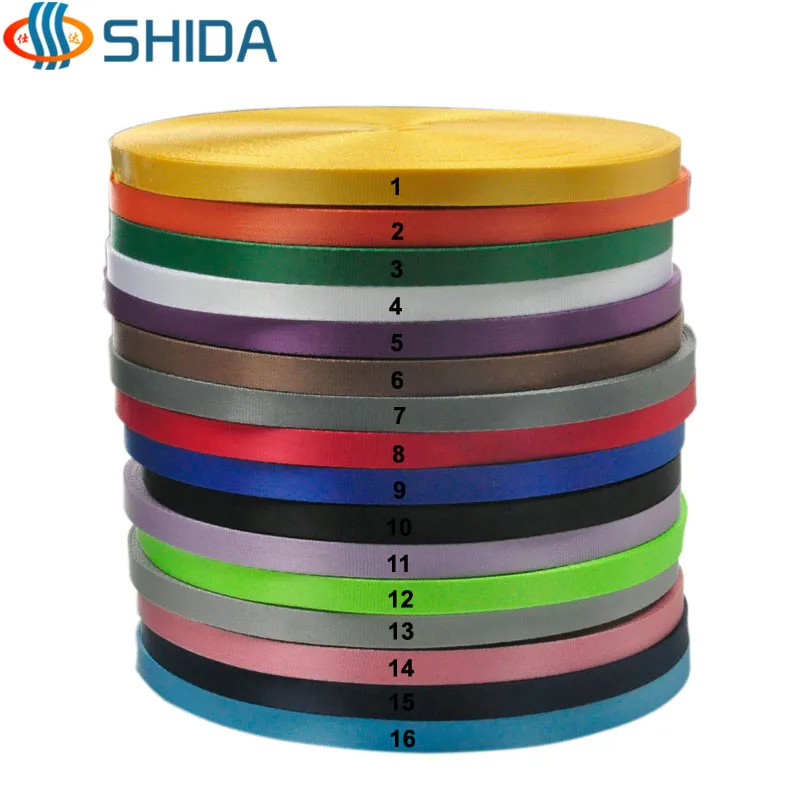 Цветные тяжелые и прочные нейлоновые лямки Zakka 3/8 дюйма 1 см 50 метров смещенная