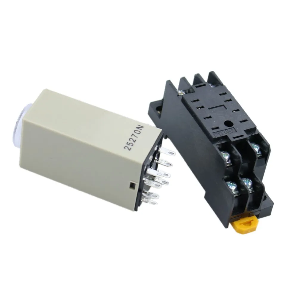 H3Y 2 AC 220V Реле времени задержки 0 30 минут с базой|time relay|delay timerac 220v delay |
