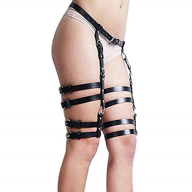Punk Style Sexy Women Costume Accessories Leather PU Waist Thigh High Suspenders Garter Straps Lady Nightclub Leg Harness Belts |