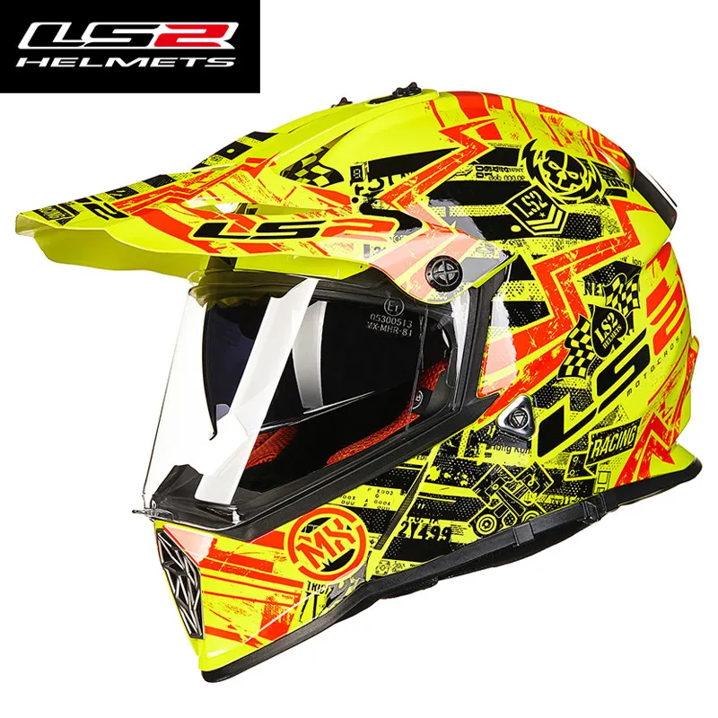 LS2 MX436 Pioneer Trigger moto rcycle шлем для взрослых внедорожных гонок шлем с солнцезащитным щитом для мужчин moto с двумя объективами moto cross шлемы - Цвет: 8