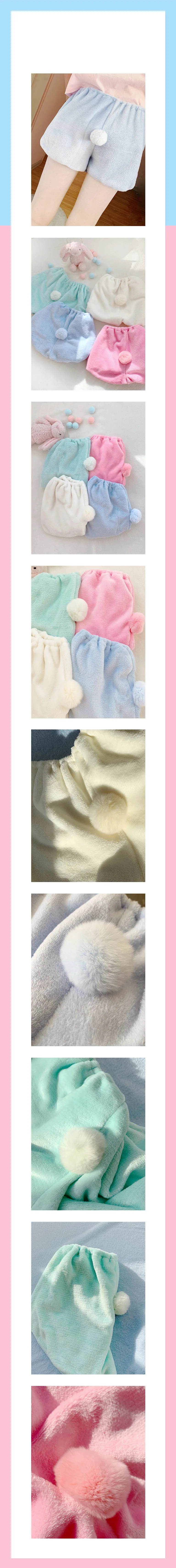 Женские пижамы с героями мультфильмов Kawaii; шорты для сна; домашняя одежда для отдыха; шорты с милым кроликом; удобная пижама из кораллового флиса