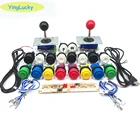 Yinglucky аркадный Набор для творчества, 2 игрока, USB энкодер с нулевой задержкой, джойстик в американском стиле, 28 мм кнопочная кнопка, ПК, маме, Raspberry pi 1 2 3