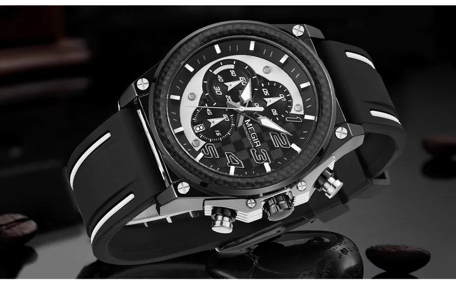 MEGIR Watch Men Sport Watches Army Top Brand Waterproof Auto Date Chronograph Luminous Hand Fashion Military Clock Montre Homme