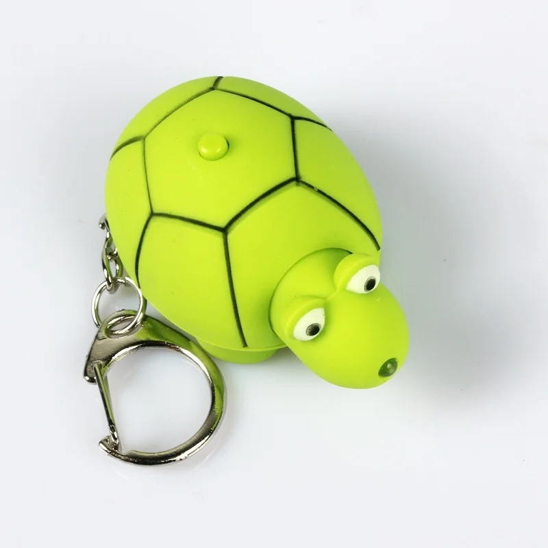 

Free shipping Cartoon Little Turtle Shaped Led Torch Light Keychain With Sound/Voice Kid Toy Free shipping 50pcs per pack
