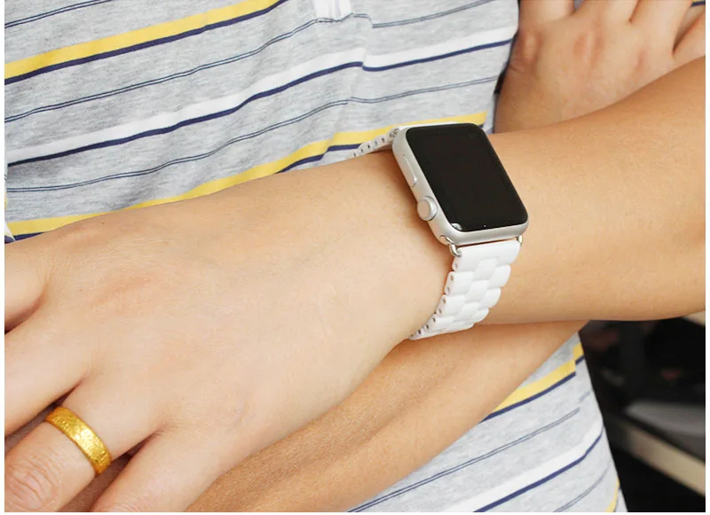Роскошные Керамика ремешок для наручных часов Apple Watch, ремешок для наручных часов iWatch серии 1/2/3 42 мм Бабочка туфли с ремешком и пряжкой Керамика Браслет w инструмент