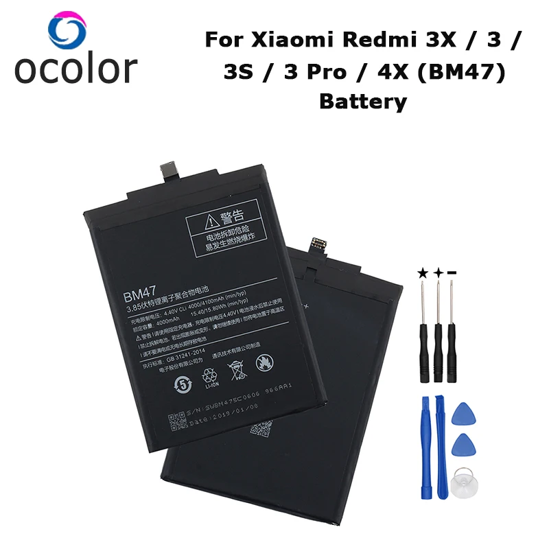 Ocolor для Xiaomi Redmi 3x3 Pro 4x BM47 аккумулятор 4000 мАч сменный аксессуар аккумуляторы +
