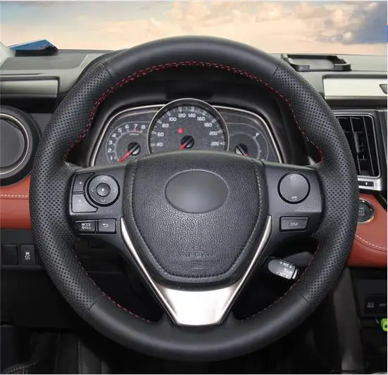 Черный чехол на руль из искусственной кожи для Toyota 2013 2018 Corolla 2014 2019 iM (US) 2017