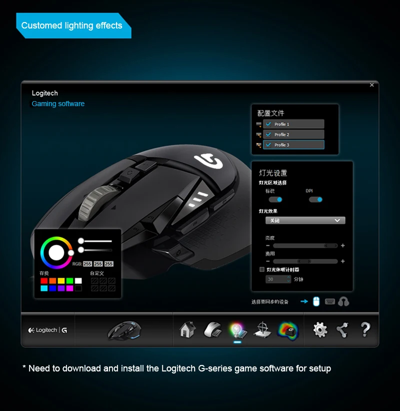 Проводная игровая мышь logitech G502 PROTEUS SPECTRUM HERO с настраиваемой игровой мышью 12000 dpi с Delta Zero для всех геймеров