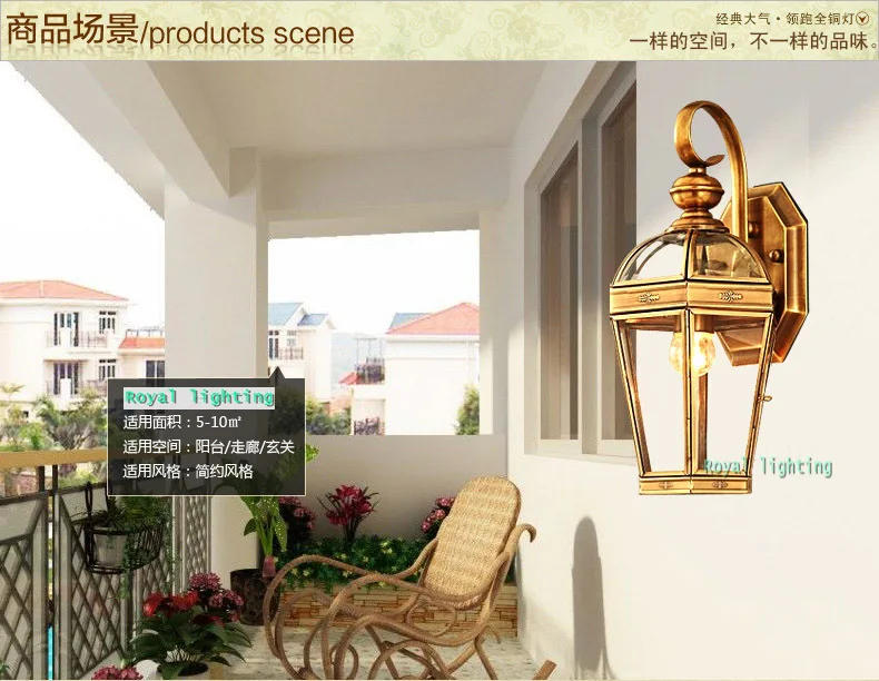 Loft Deluxe street light Antique led outdoor wall lamp copper waterproof lighting Sconce Bar bedroom garden | Освещение