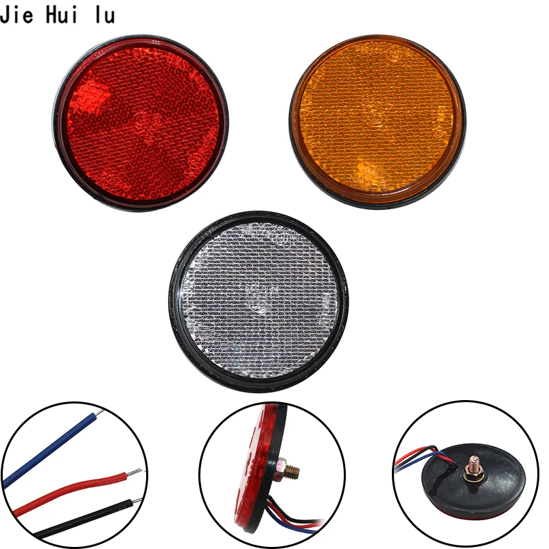 

1 Pair Red 24 SMD LED Round Motorcycle Tail Light Universal 12V Mini Motorbike Reflector Turn Signal Brake Stop Lamp