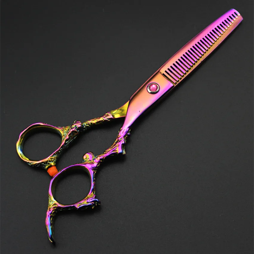 thinning scissor Профессиональные 6 дюймов Япония 440c Дракон стричь ножницы для волос резка ножницы салон филировочные sissors Парикмахерская makas Парикмахерские ножницы - Цвет: thinning scissor