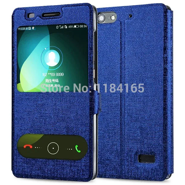 Кожаный чехол для HUAWEI G Play Mini Модный книжка из искусственной кожи с окошком и