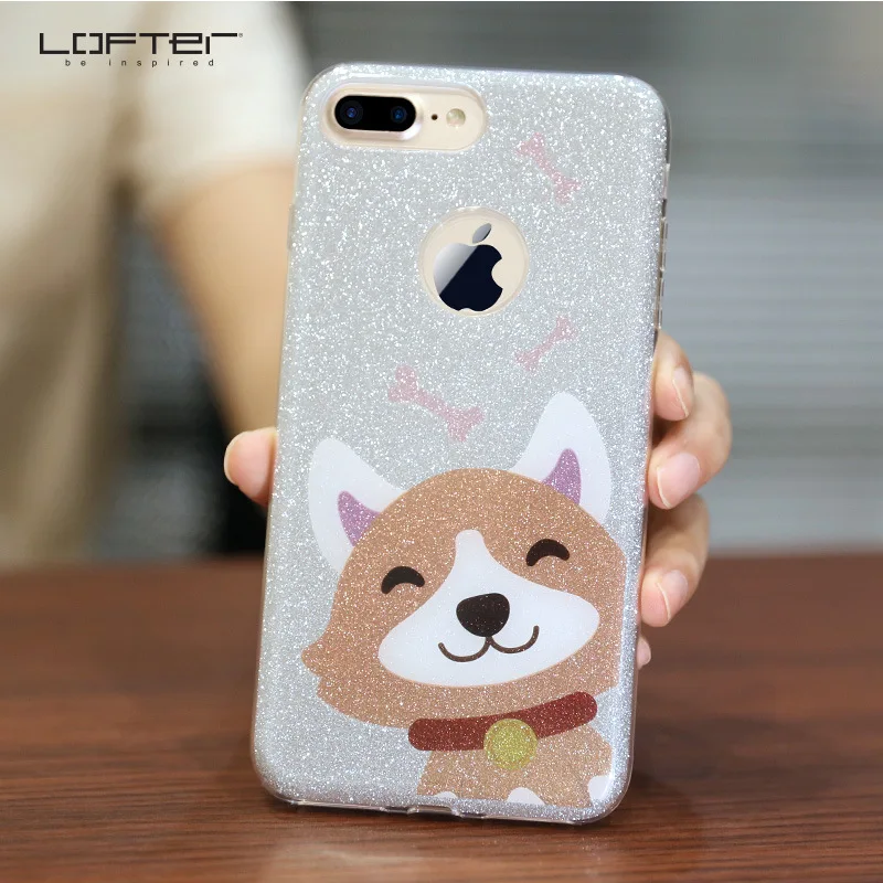 Порошок блеск Моды Чехол для iPhone 7 Плюс Блестящий Покрытие позолоченная ТПУ