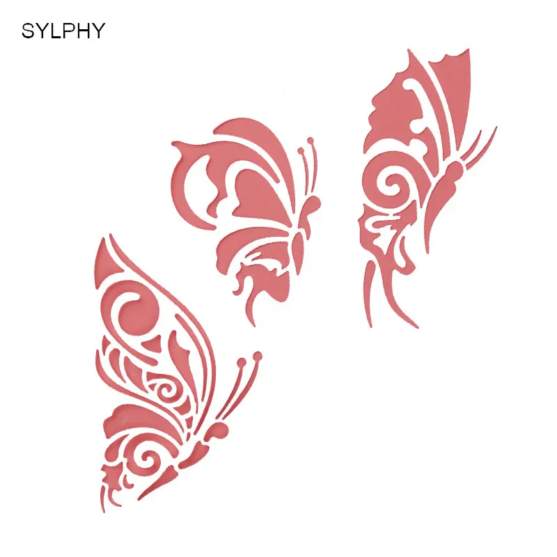 

SYLPHY Butterfly Cake Design Plastic Cake Stencil Spray Flower Mould Cake Decorating Sugarcraft Tools Bakeware