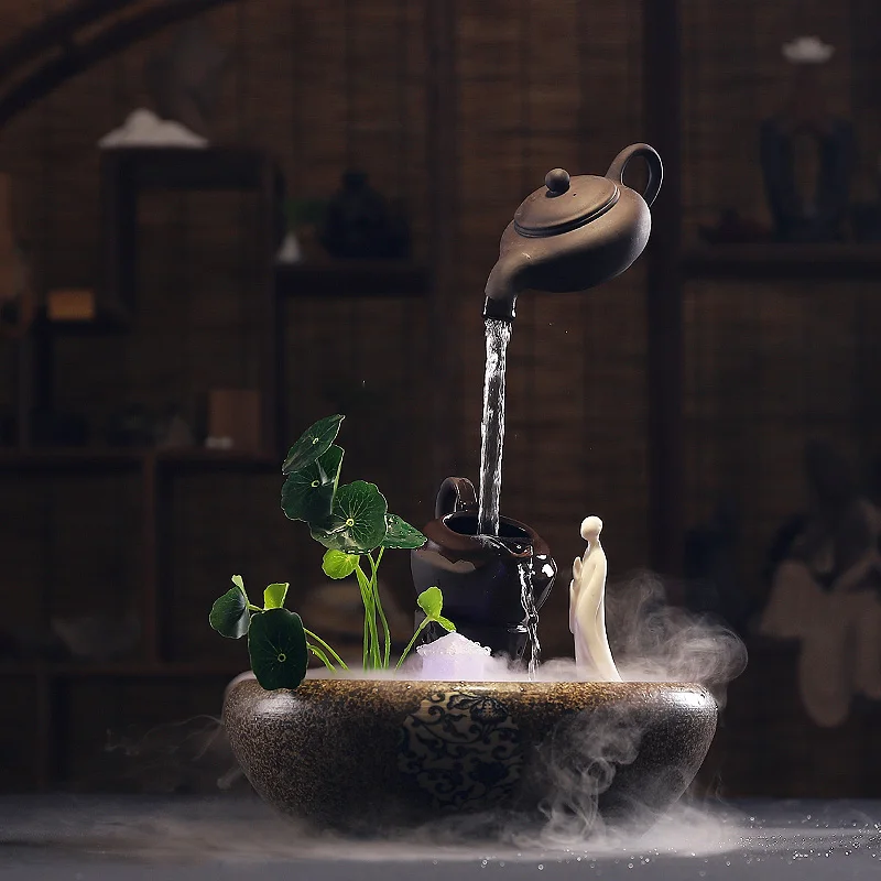 Креативный подвесной фонтан с проточной водой 110/220 в Настольная церемония Zen Tea