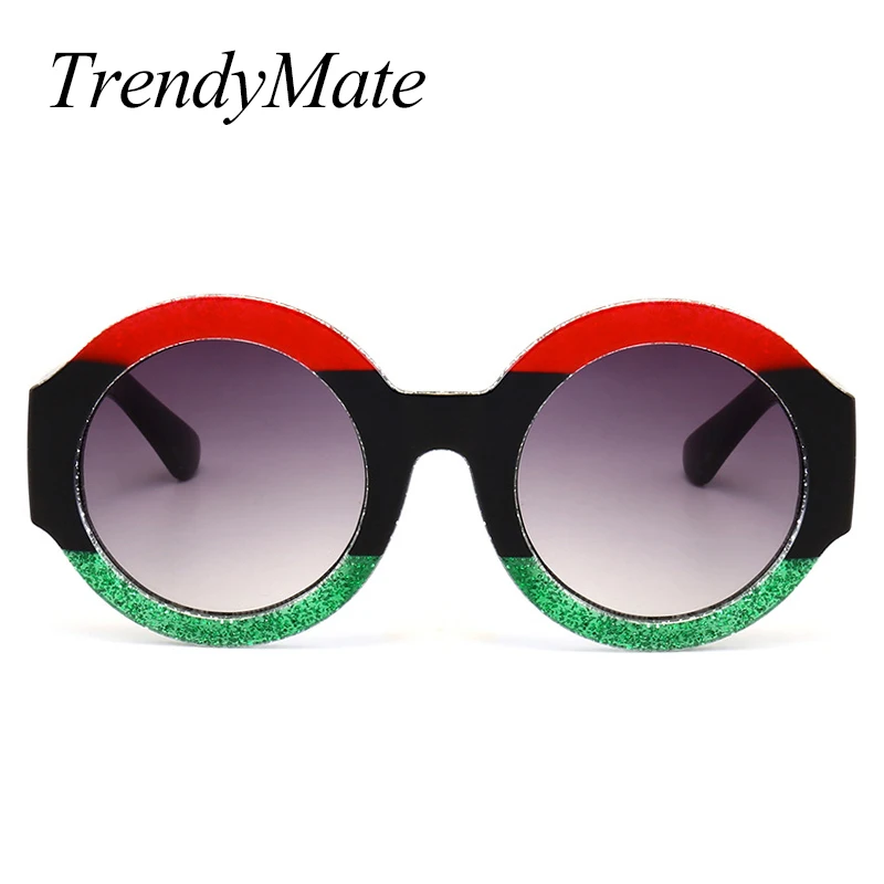 

TrendyMate 2018 Newest Round Sunglasses Women Luxury Italy Brand Designer Red Green Sun Glasses For Female Vintage Gafas 1229T