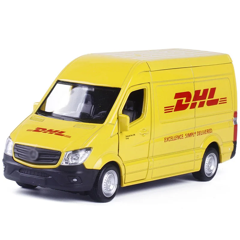 Модель 1/36 года Литой Грузовик DHL из сплава игрушечный автомобиль мини фургон