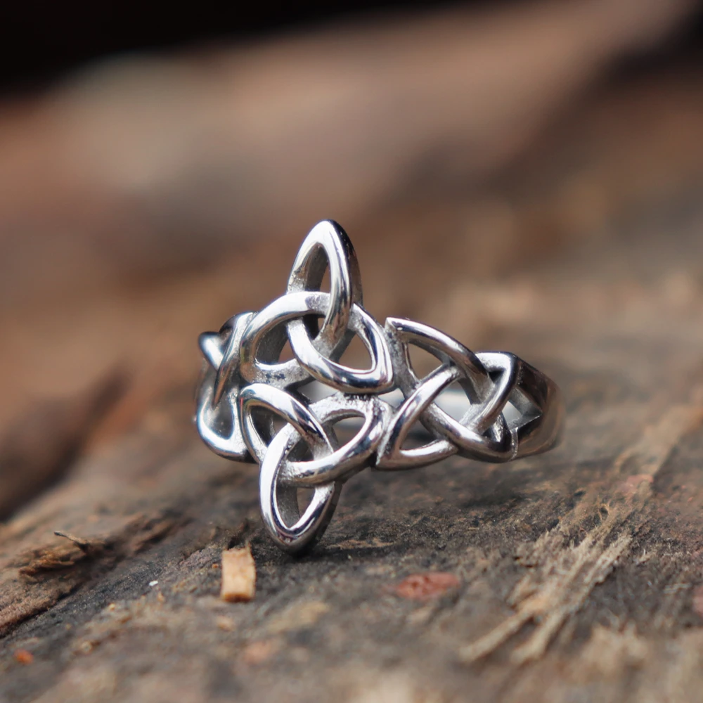 EYHIMD Triquetra кольцо из нержавеющей стали ирландские массивные кольца Женские