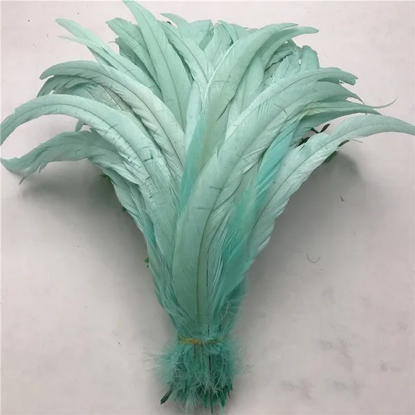 Mint green 100 шт 25-30 см натуральный петух хвост перья для украшения перо для рукоделия Christma Diy перо фазана - Цвет: Mint green