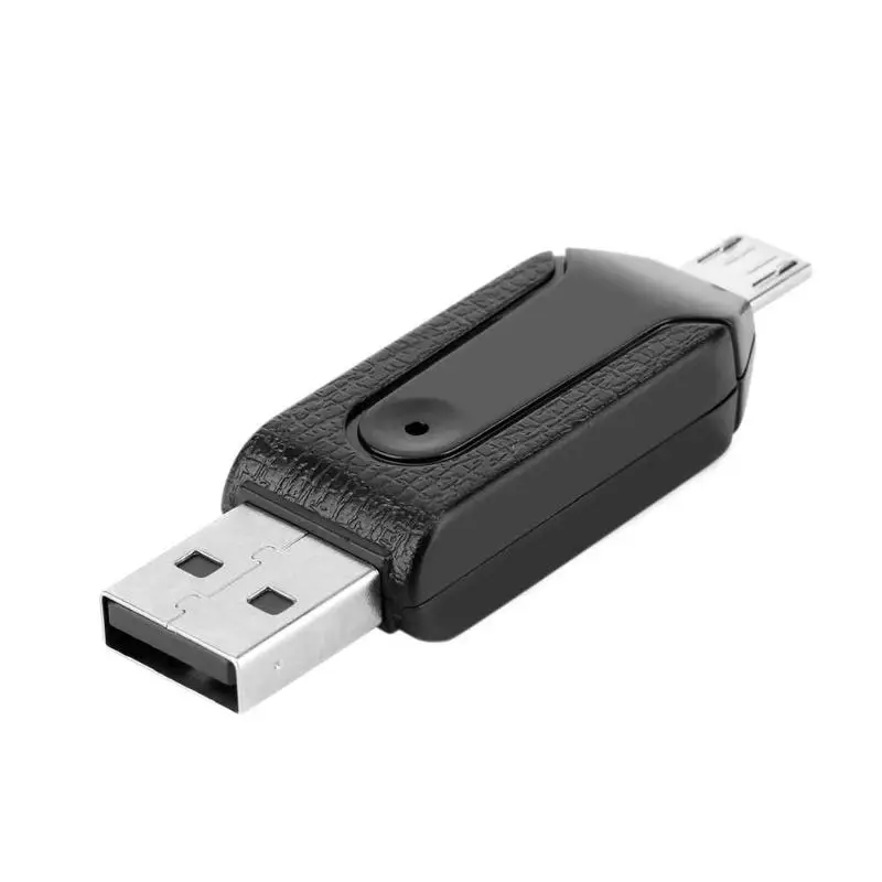USB2.0 микро USB OTG кард-ридер для TF карты памяти SD карту Memery для мобильного телефона/планшета - Цвет: Черный
