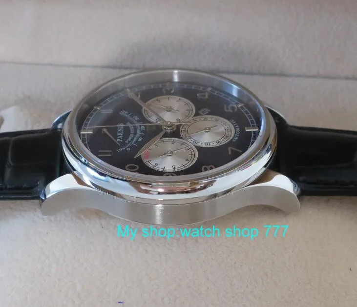 42 мм PARNIS 26 jewels японские 9100 автоматические механические часы с автоматическим заводом синий циферблат сапфировое стекло Мужские часы 45sy