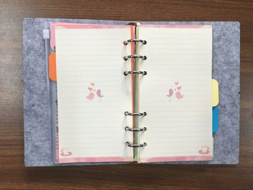 

A5 A6 Deer loose leaf refillable wool felt spiral Weekly Planner notebook filofax memo travel journal diary notepad