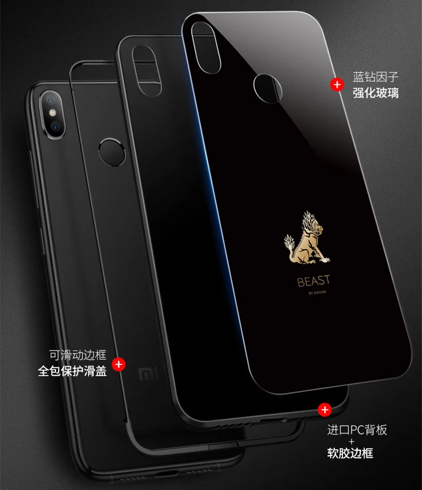 Чехол для Xiaomi Mi Mix 3 с рисунком дракона закаленное стекло Aixuan взрывозащищенный